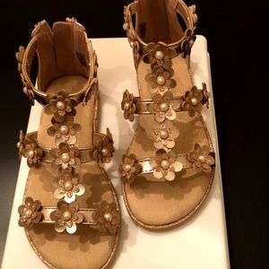 Sugar Brand - Rose Gold Flower Sandals - 11M